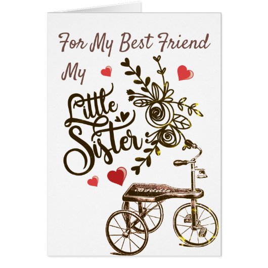 Little Sister Forever Friend Tricycle Floral (Front)
