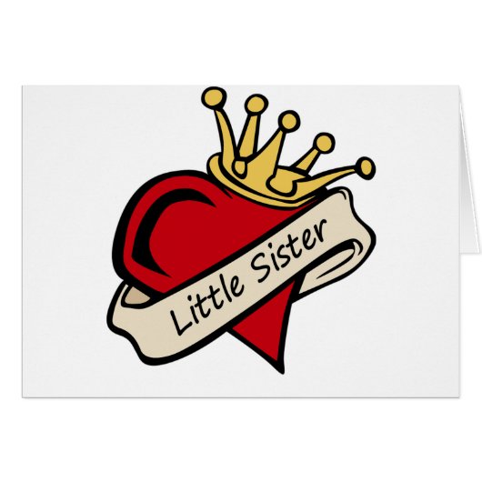 Little Sister Heart Tattoo Cards (Front Horizontal)