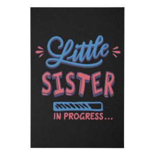 Little sister in progress faux canvas print