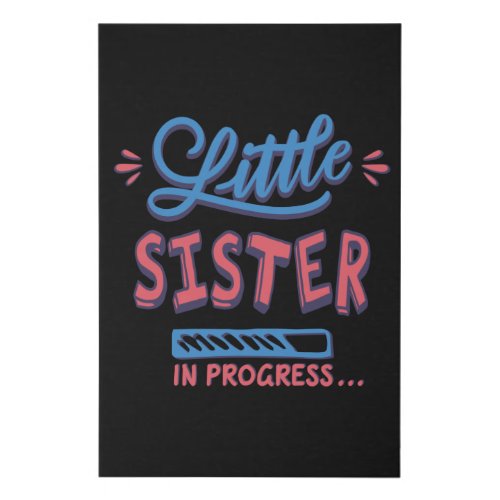 Little sister in progress faux canvas print