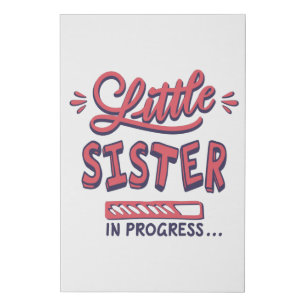 Little sister in progress faux canvas print