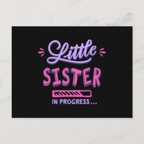 Little sister in progress postcard
