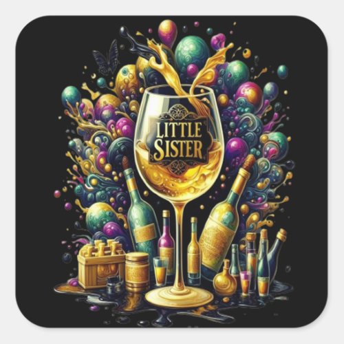 Little Sister Its Fiesta Time Square Sticker