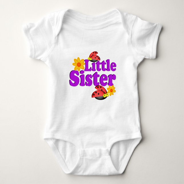 Little Sister Ladybug Baby Bodysuit (Front)