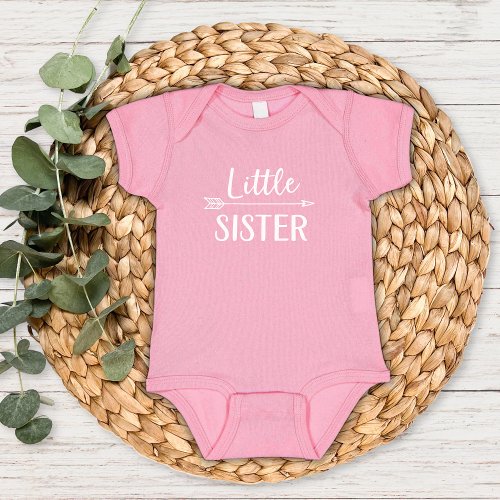 Little Sister  Matching Sibling Family Baby Bodysuit