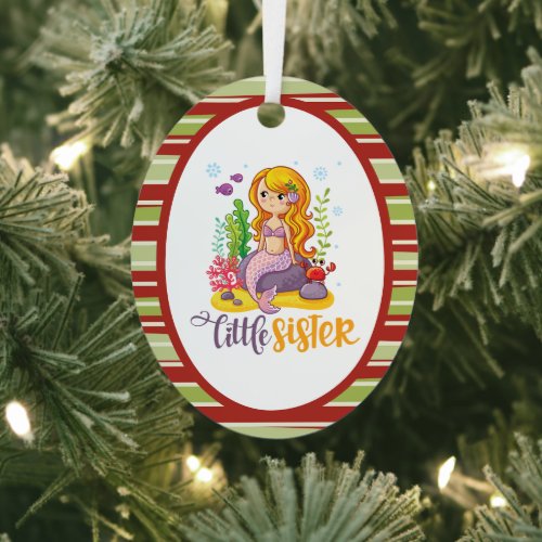 Little Sister 🧜‍♀️ Mermaid Metal Ornament