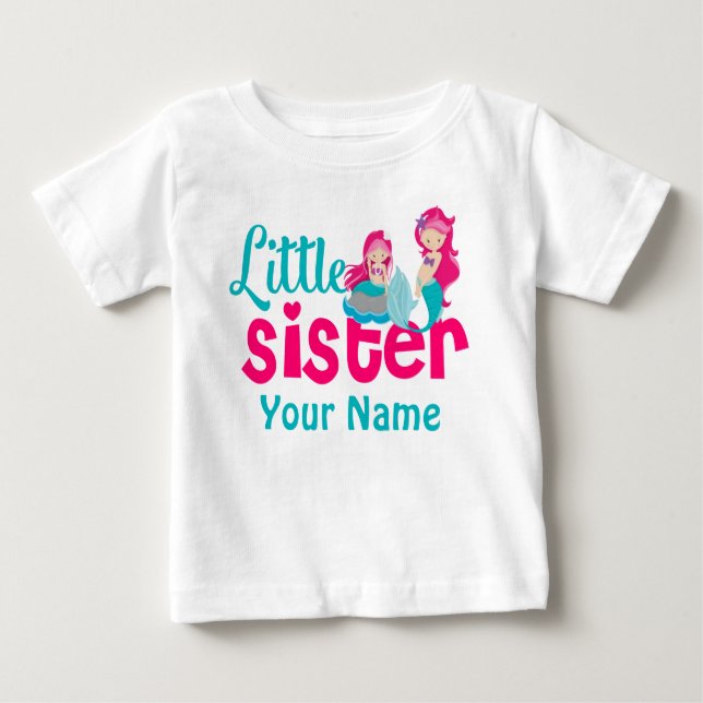 Little Sister Mermaid Personalized Shirt (Front)