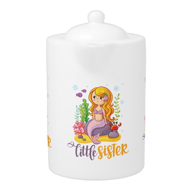 Little Sister 🧜‍♀️ Mermaid Teapot (Front)