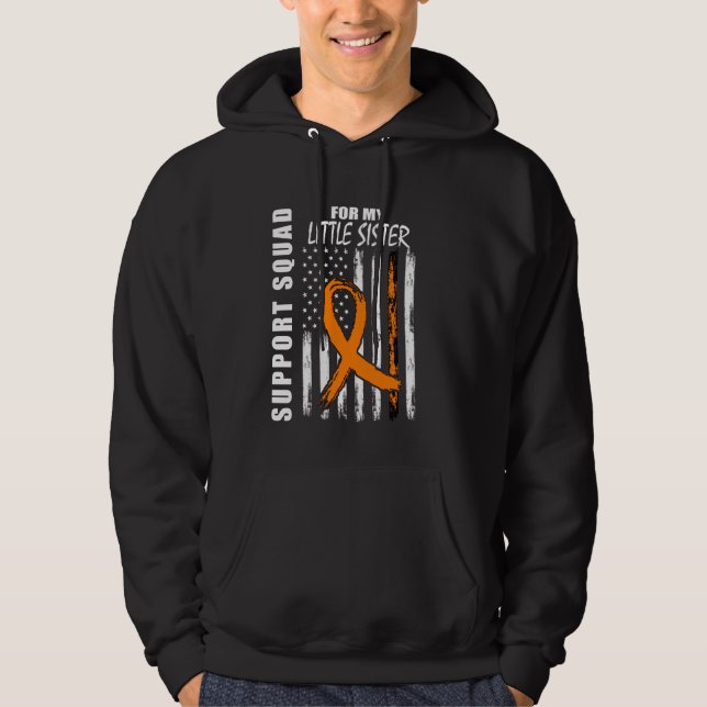 Little Sister Multiple Sclerosis Flag Supporter Pr Hoodie (Front)
