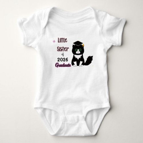 Little Sister of 2026 Graduate One Piece Bodysuit