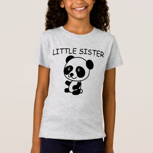 LITTLE SISTER Panda Bear T_shirts