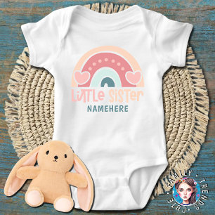 Little Sister Personalized Baby Bodysuit