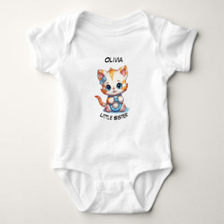 Little Sister Personalized Baby Bodysuit