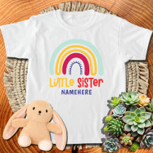 Little Sister Personalized Name Cute Rainbow