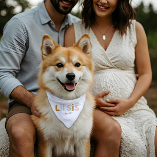 Little Sister Pet Paw Print Fun Baby Announcement Bandana Collar