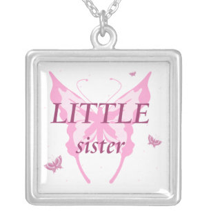 Little sister pink butterfly girl's necklace