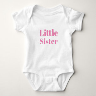Little sister, pink white cute baby bodysuit