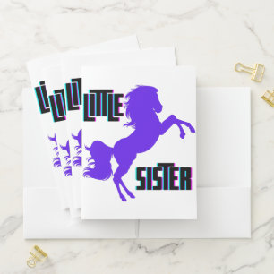 Little Sister Purple Pony Pocket Folder