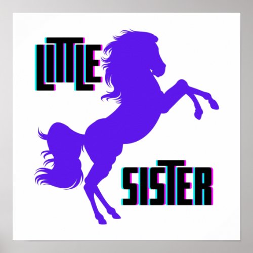 Little Sister Purple Pony Poster
