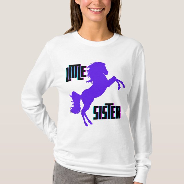Little Sister Purple Pony T-Shirt (Front)