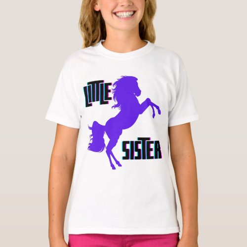 Little Sister Purple Pony T_Shirt