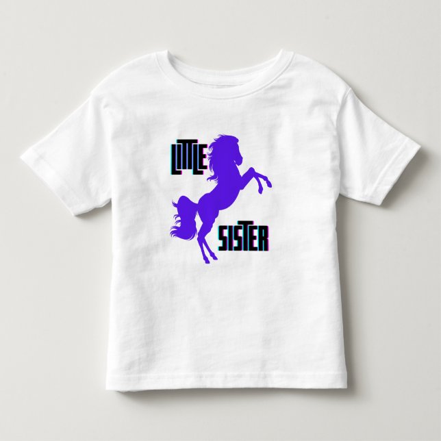 Little Sister Purple Pony Toddler T-shirt (Front)