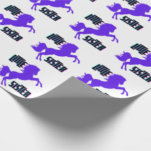 Little Sister Purple Pony Wrapping Paper