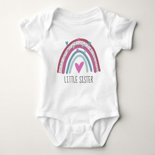 Little Sister Rainbow matching Baby Bodysuit