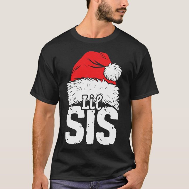 Little Sister Santa Christmas Family Matching Pyja T-Shirt (Front)