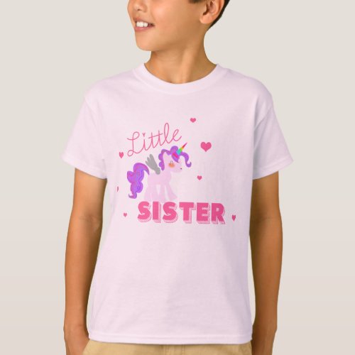 Little SISTER UNICORN SHIRT CUTE Big Sister Tshirt