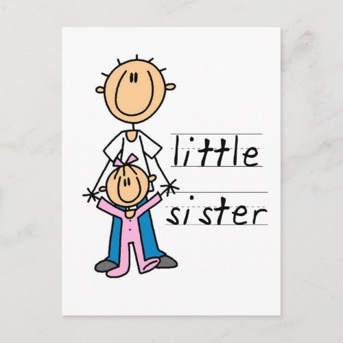 Little Sister with Big Brother T_shirts and Gifts Postcard