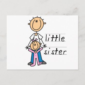 Little Sister With Big Brother T-shirts And Gifts Postcard by stick_figures at Zazzle