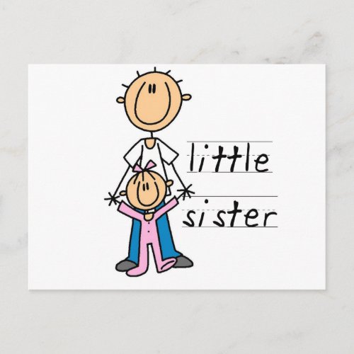 Little Sister with Big Brother T_shirts and Gifts Postcard