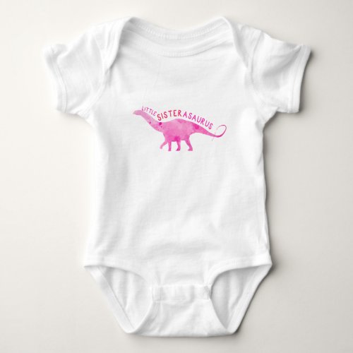 Little Sisterasaurus Dinosaur Sister T_Shirt Baby Bodysuit