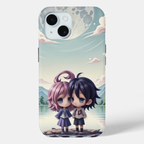Little Sisters Chibi Anime iPhone 15 Case