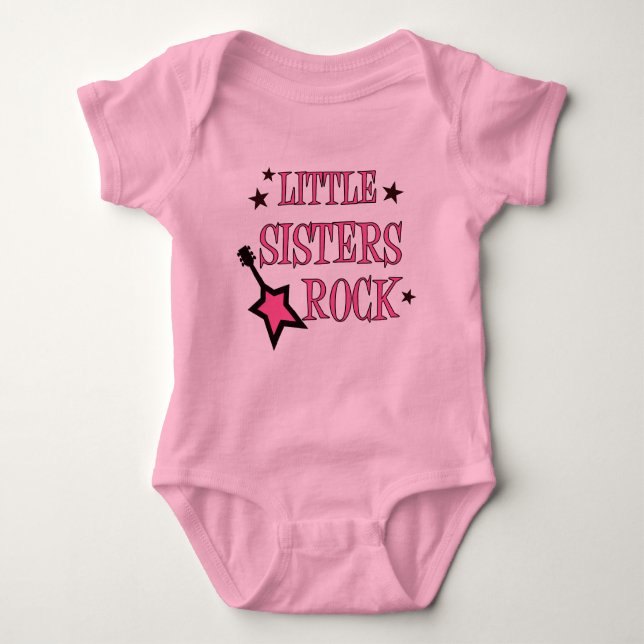 Little Sisters Rock Baby Bodysuit (Front)