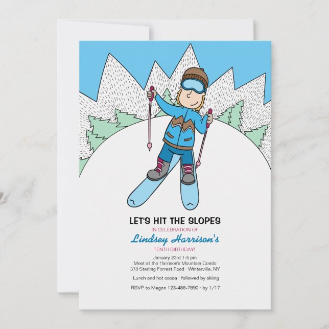 Little Skier Invitation (Front)