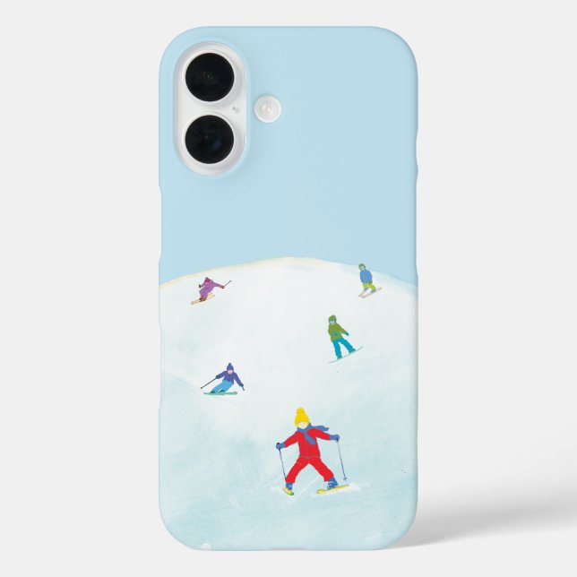 Little Skiers On Snowy Hill  Case-Mate iPhone Case (Back)