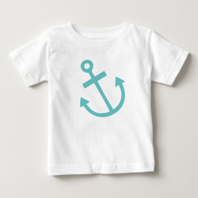 Little Skipper Nautical Anchor Baby T-Shirt (Front)