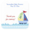 Little Skipper Sail Boat Square Favor Sticker
