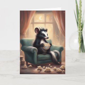Little Skunk Birthday greeting card