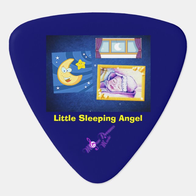 Little Sleeping Angel Triangle Guitar Pick (Front)