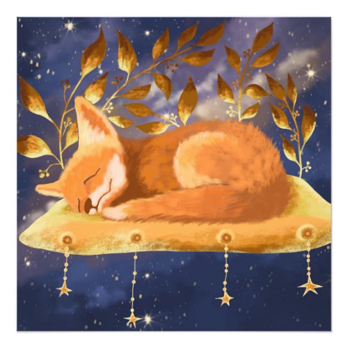 Little sleepy fox  photo print