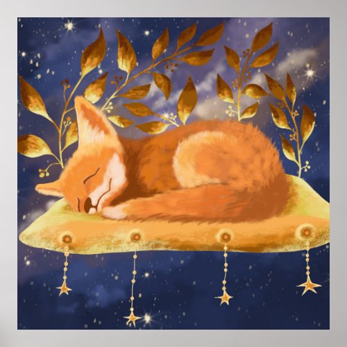 Little sleepy fox  poster