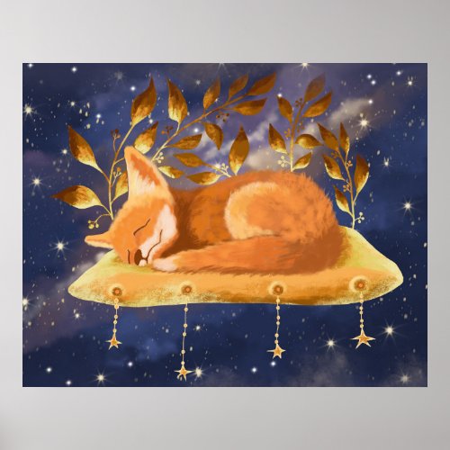 Little sleepy fox  poster