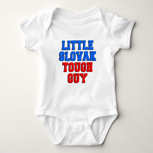 Little Slovak Tough Guy Baby Bodysuit (Front)