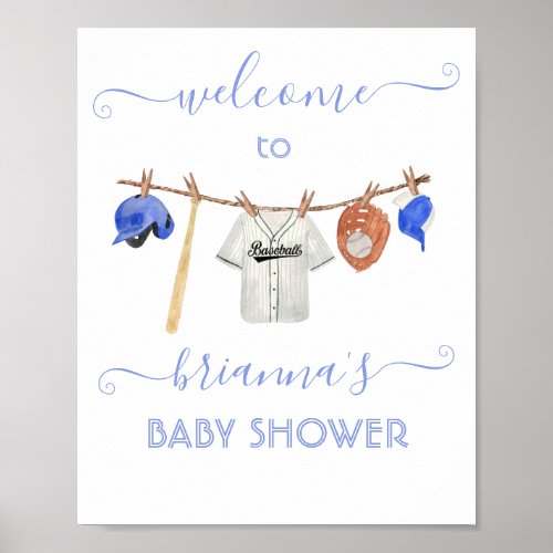 Little Slugger Baby Shower Baseball welcome sign