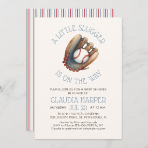 Little Slugger Baby Shower Invitation