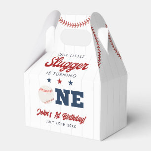 Little Slugger Baseball 1st Birthday Favor Boxes