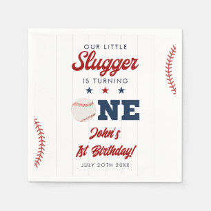 Little Slugger Baseball 1st Birthday Napkins